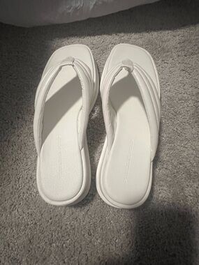 Princess Polly White Padded Flip Flop Sandals